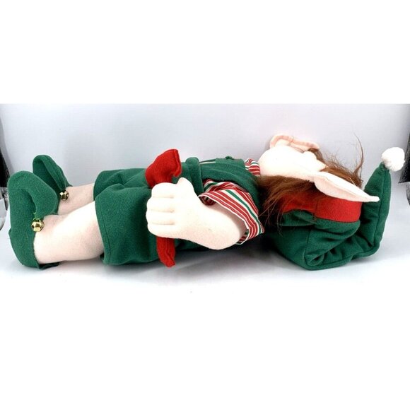 Elf Soft Sculptured Plush Toy Jointed Wood Worker Holding Hammer Bells 16" - Picture 5 of 9